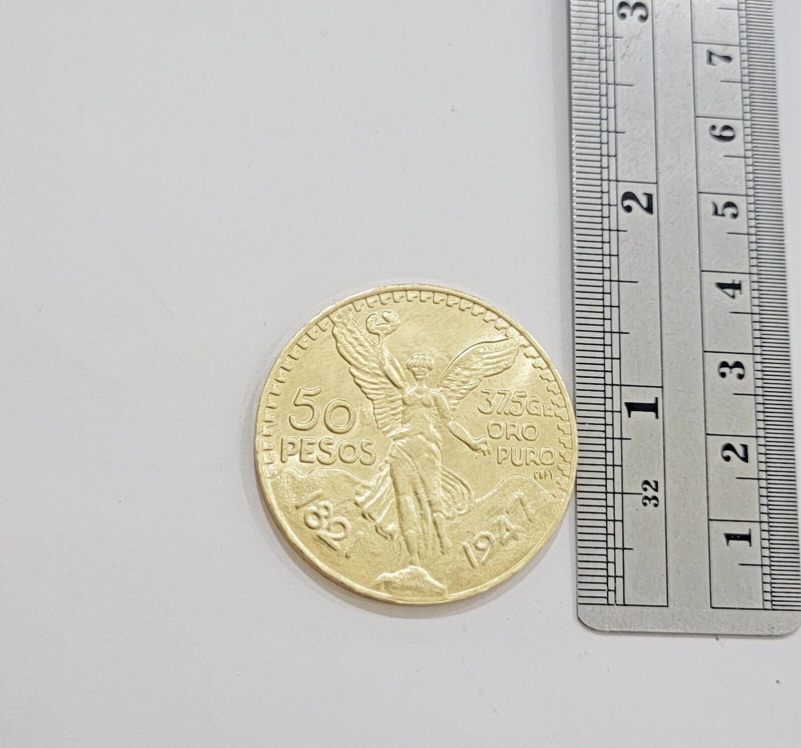 1947 Mexican Centenario 50 Gold Pesos Coin Solid 10k Yellow Gold Centenaro REAL - GoldenlinQ