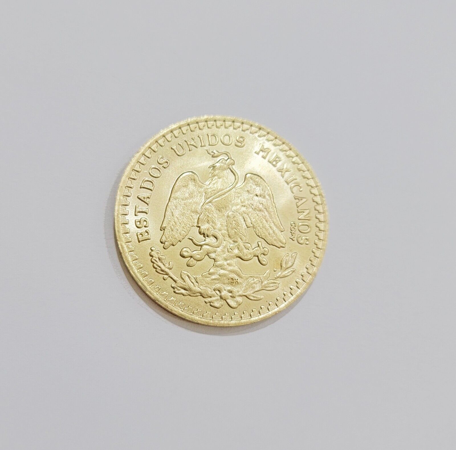 1947 Mexican Centenario 50 Gold Pesos Copy Coin Solid 10k Yellow Gold Centenaro - GoldenlinQ