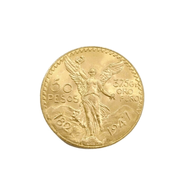 1947 Mexican Centenaro 50 Gold Pesos Coin Solid 22k Yellow Gold, Oro Centenario - GoldenlinQ