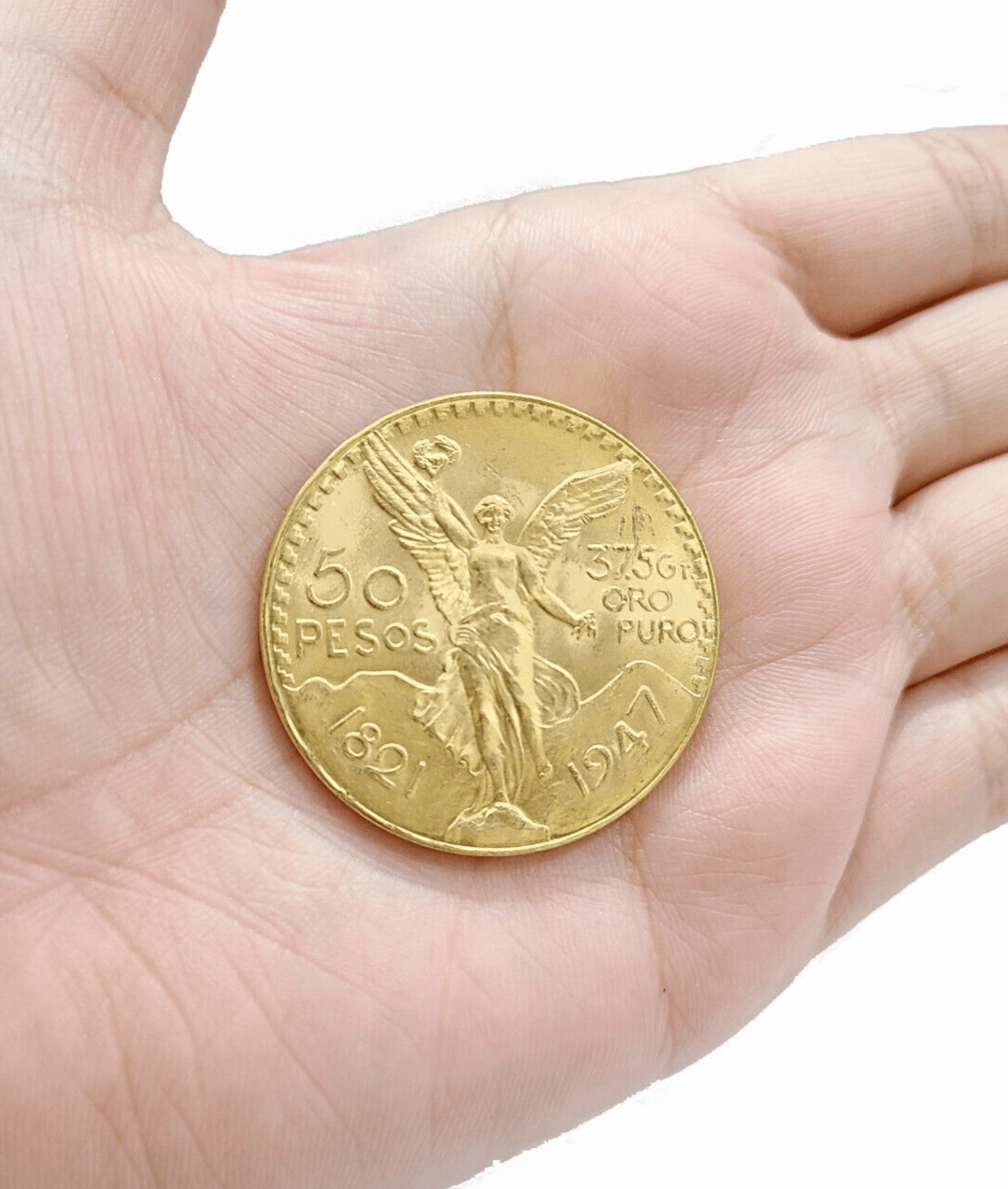 1947 Mexican Centenaro 50 Gold Pesos Coin Solid 22k Yellow Gold Oro Centenario - GoldenlinQ