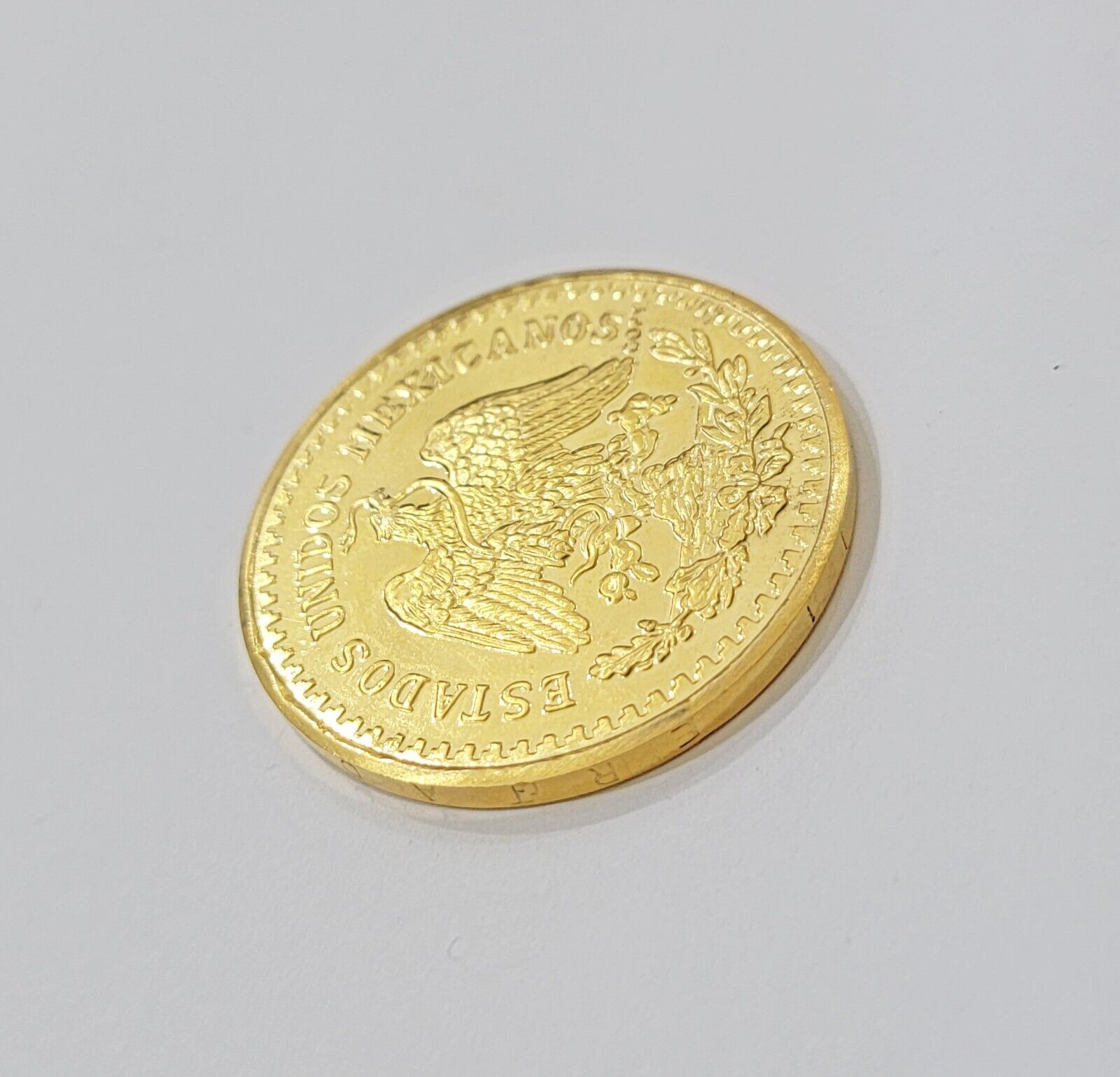 1947 Mexican Centenaro 50 Gold Pesos Copy Coin Solid 14k Yellow Gold , REAL 14KT - GoldenlinQ