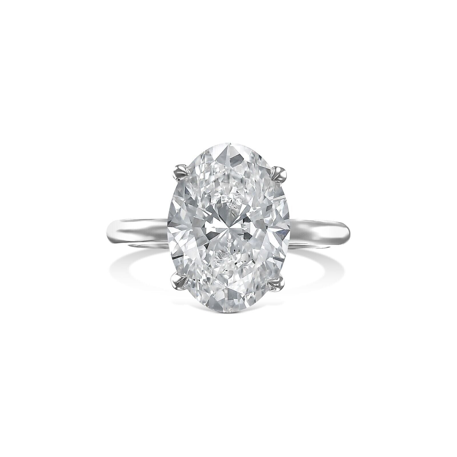 1CT IGI Certified Diamond Engagement Ring VS2 D Oval Lab - created 14k Yellow Gold - GoldenlinQ