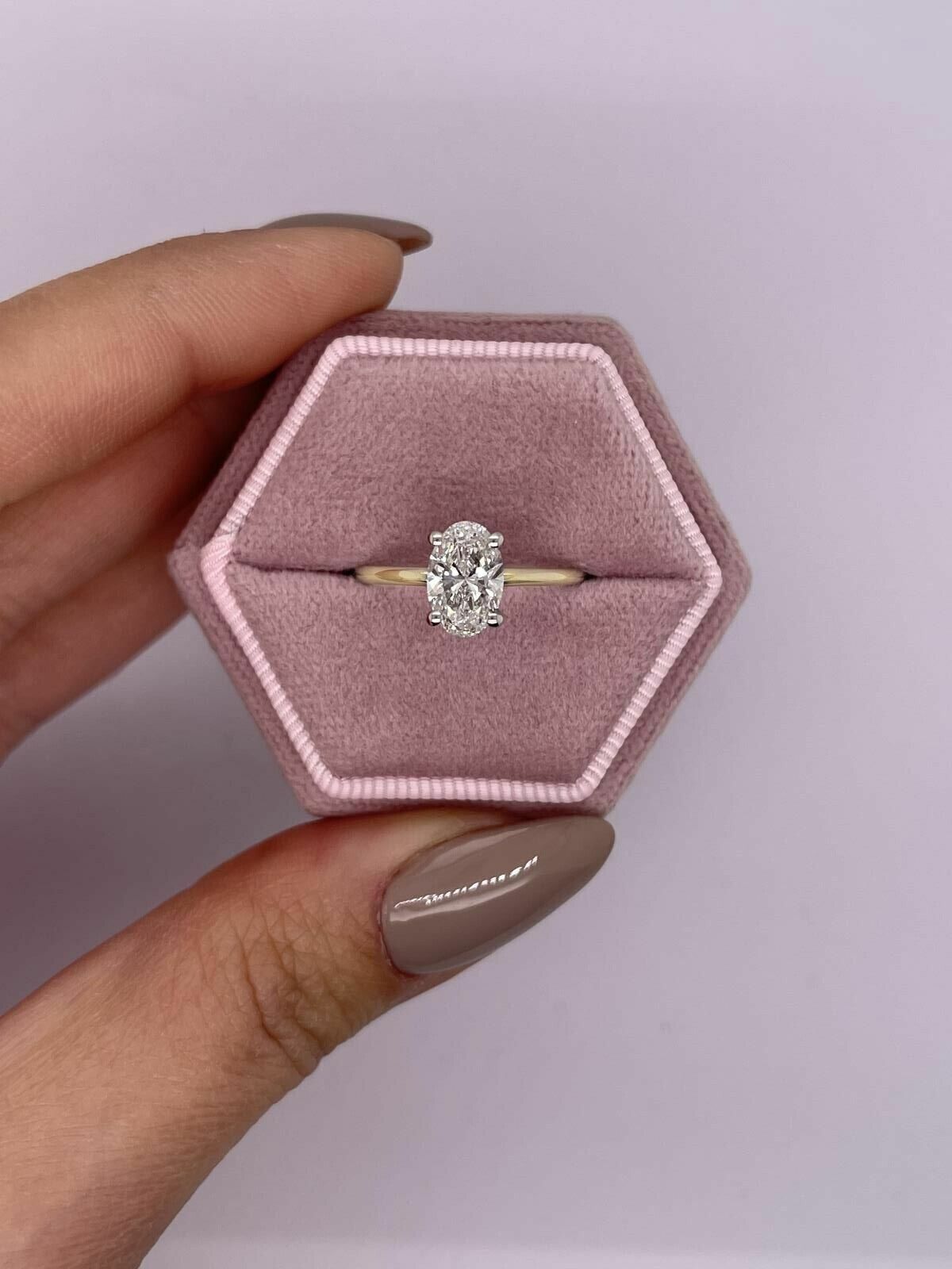 1CT IGI Certified Diamond Engagement Ring VS2 D Oval Lab - created 14k Yellow Gold - GoldenlinQ