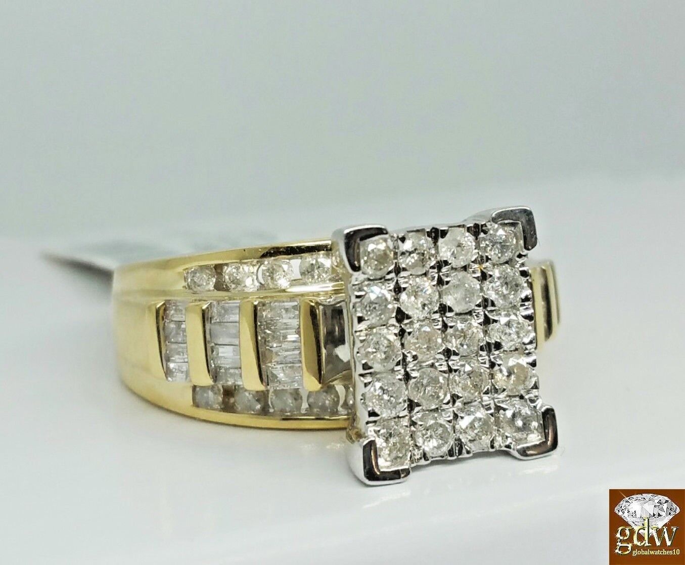 1CT REAL Diamond 10k Yellow Gold ladies Ring Wedding Anniversary Women Ring REAL - GoldenlinQ