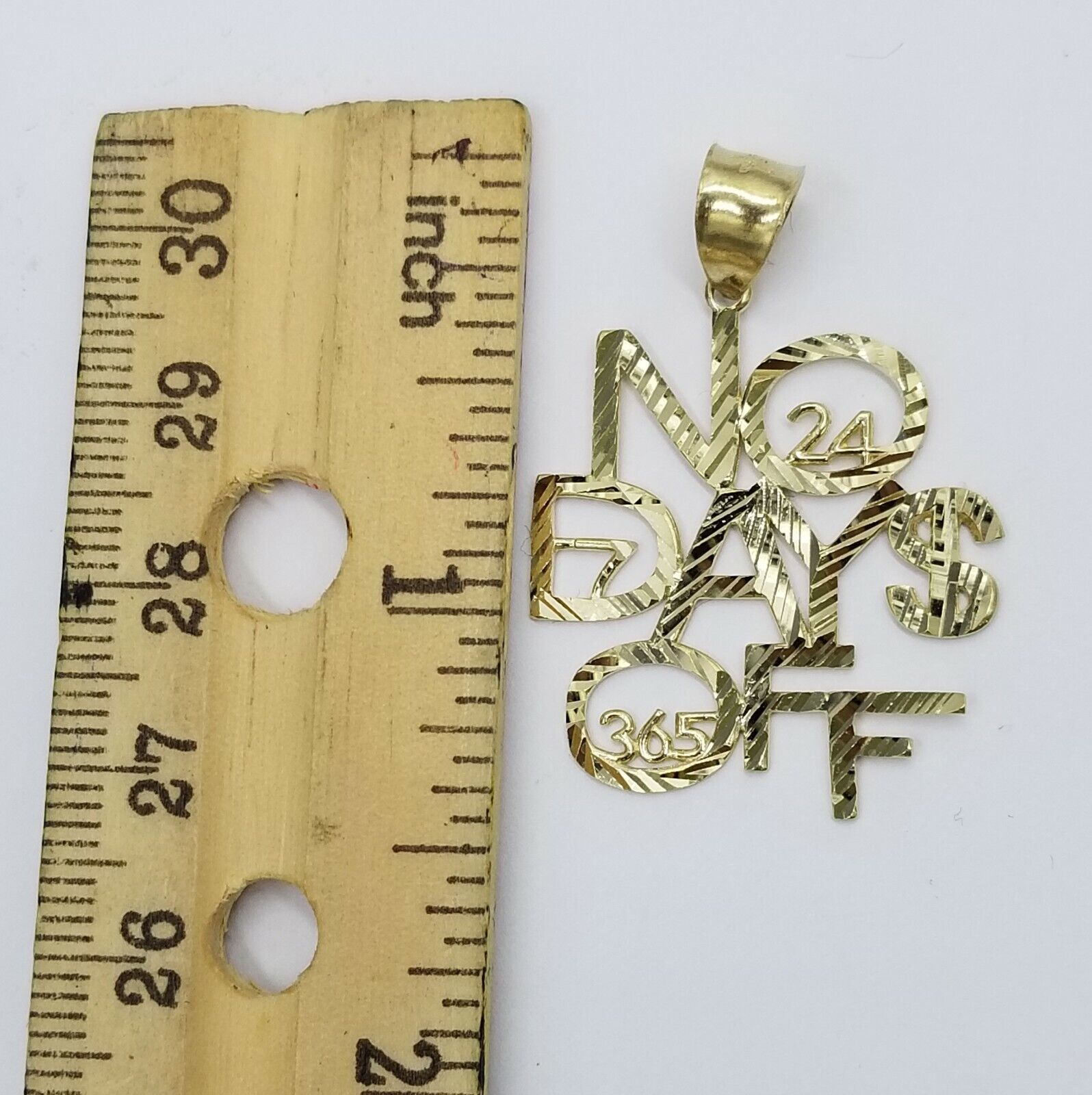 2.5mm Rope 10k Gold No. Of Days Charm Pendant Chain in 18 20 22 24 26 28 Inches - GoldenlinQ