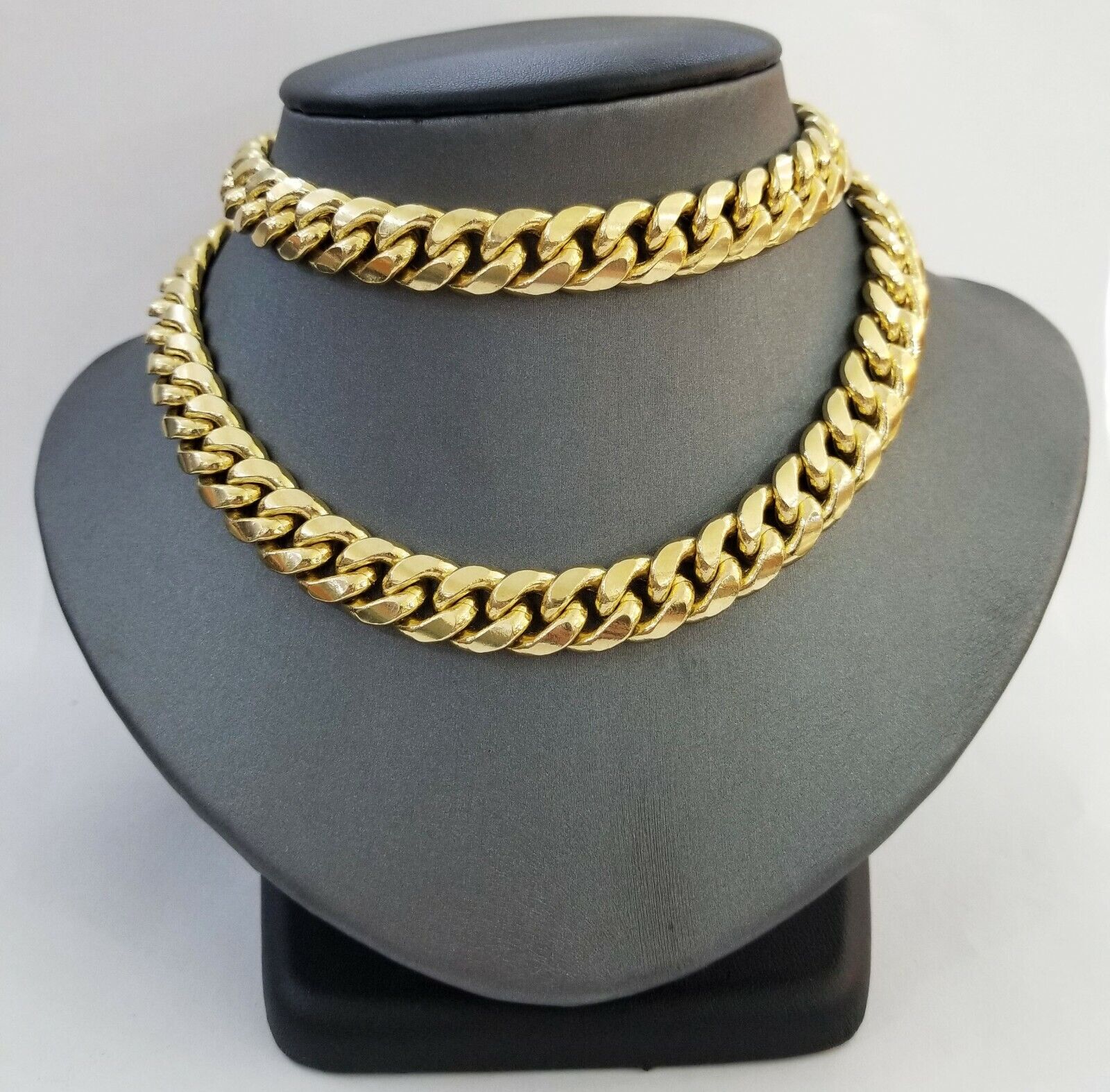 26" inch Real 14K Yellow Gold miami cuban chain 11mm Necklace Lobster lock 14kt