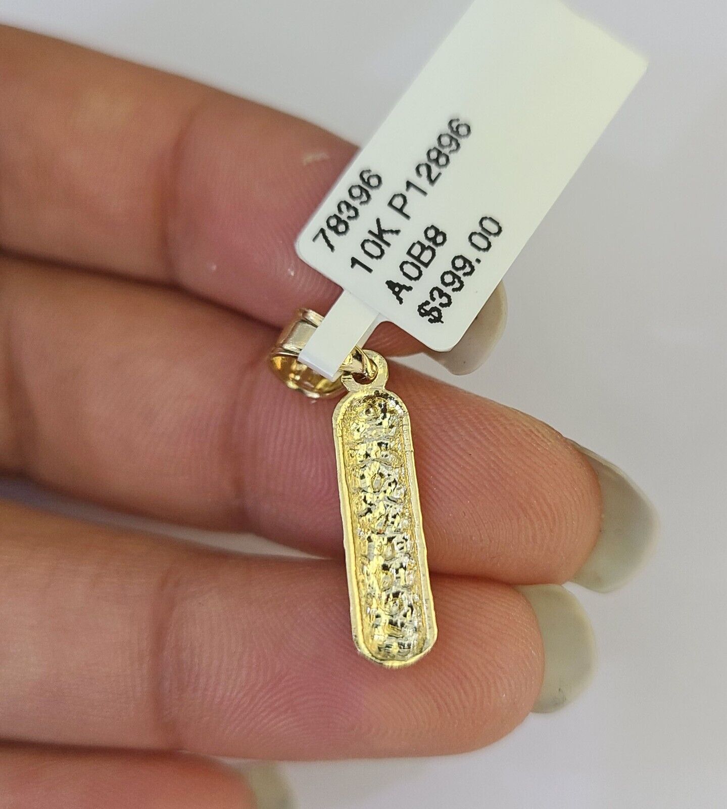 10k Gold Initial I Charm Rope Chain 16"-26" 2.5mm SET Necklace Alphabet Pendant