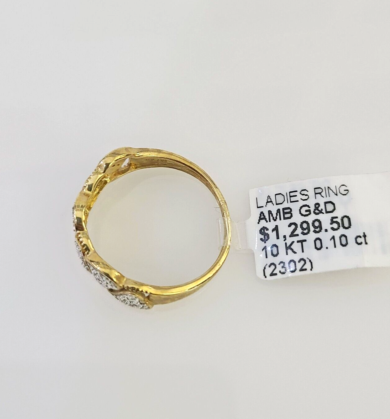 Real 10k Hearts Diamond Ladies Ring Women Casual 10Kt Yellow Gold All Sizes