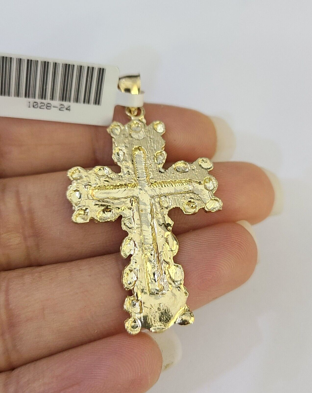 10k Solid Rope Chain 3mm Jesus Cross Necklace Pendant Charm SET 18-26 in