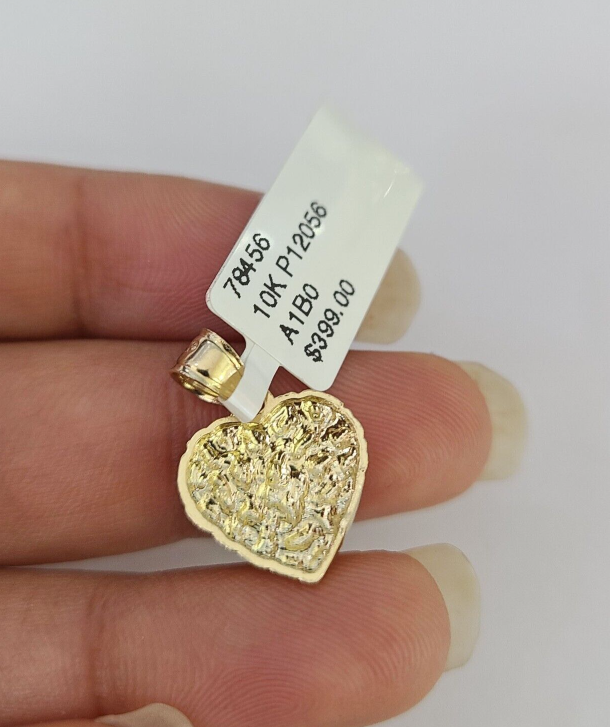 10k Solid Rope Chain 2mm Nugget Heart Pendant Charm Necklace SET 16"-22" Ladies