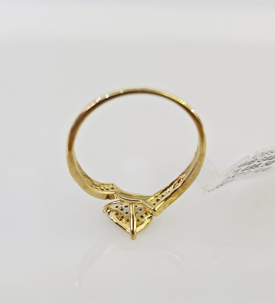 Real 10k Hearts Diamond Ladies Ring Women Casual 10Kt Yellow Gold All Sizes