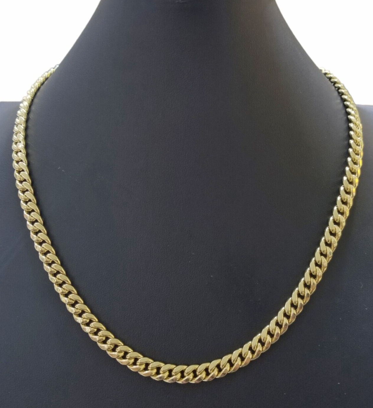 14K Yellow Gold  Miami Cuban Chain 22" Inch Long 7mm Box Lock Necklace REAL