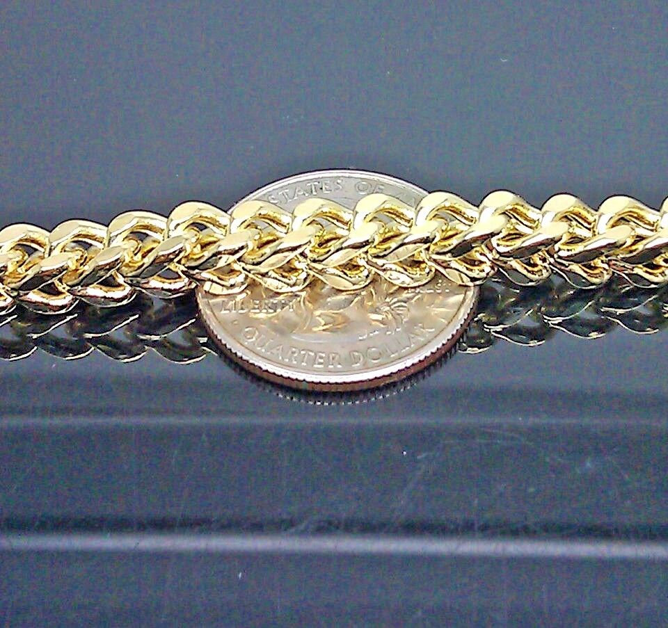 10k Yellow Gold Franco Bracelet 7mm 9" Inch lobster lock