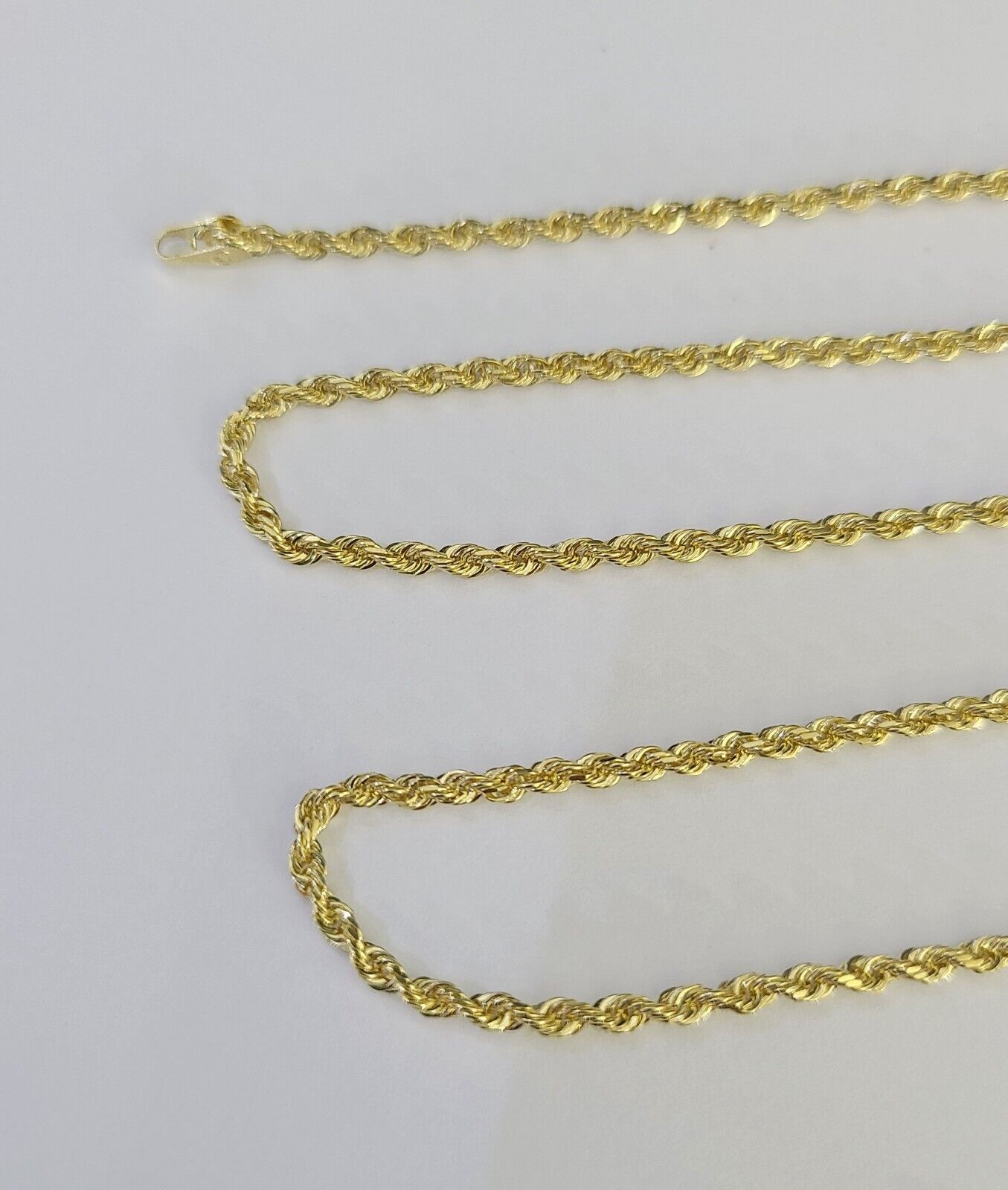 14k Solid Rope Chain Necklace 2mm 16"-24" Inch Yellow Gold Men Women 14Kt