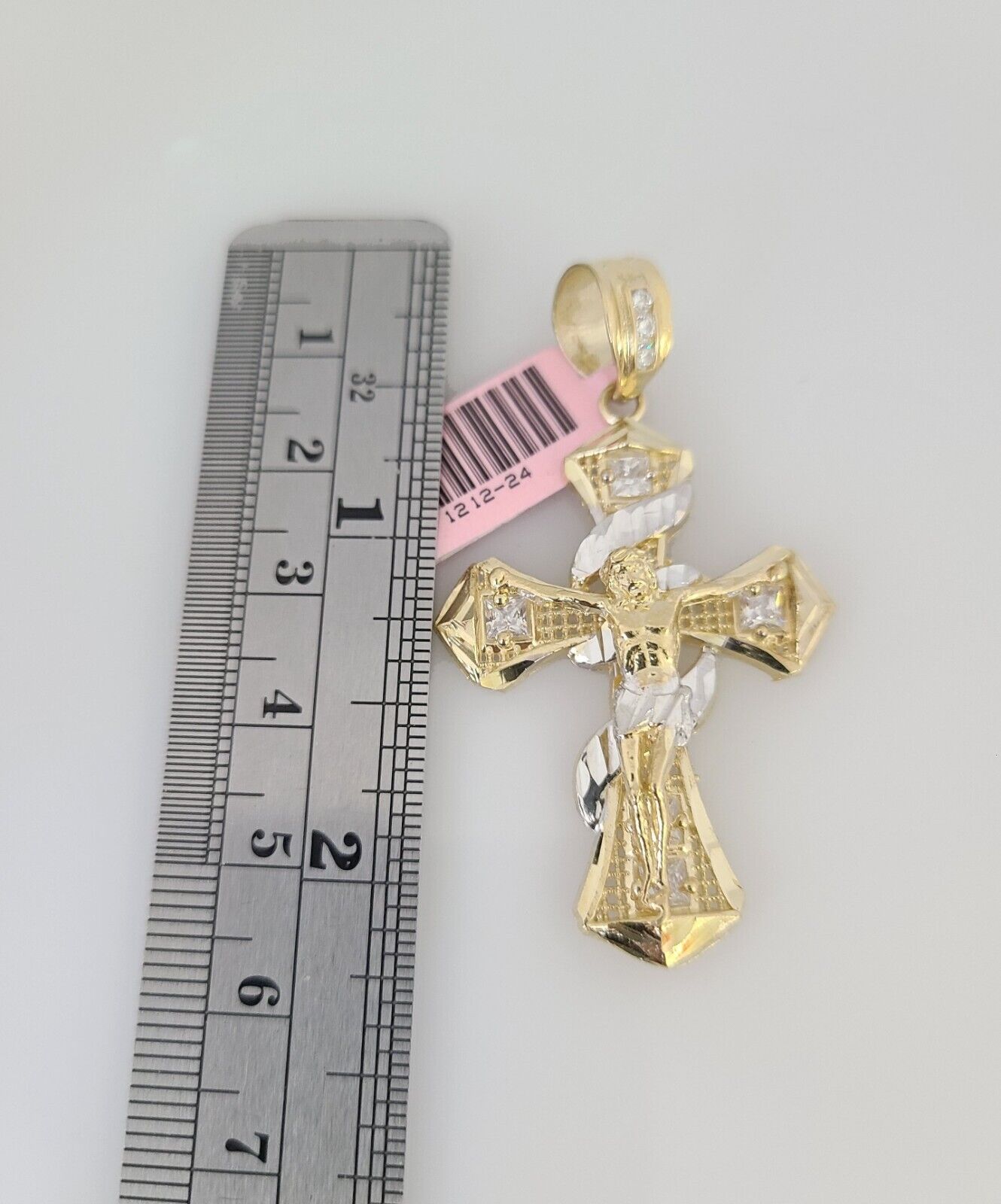 14k Gold Rope Chain Necklace Set 6mm Spiral Cross Charm Pendant 18"-28" inch