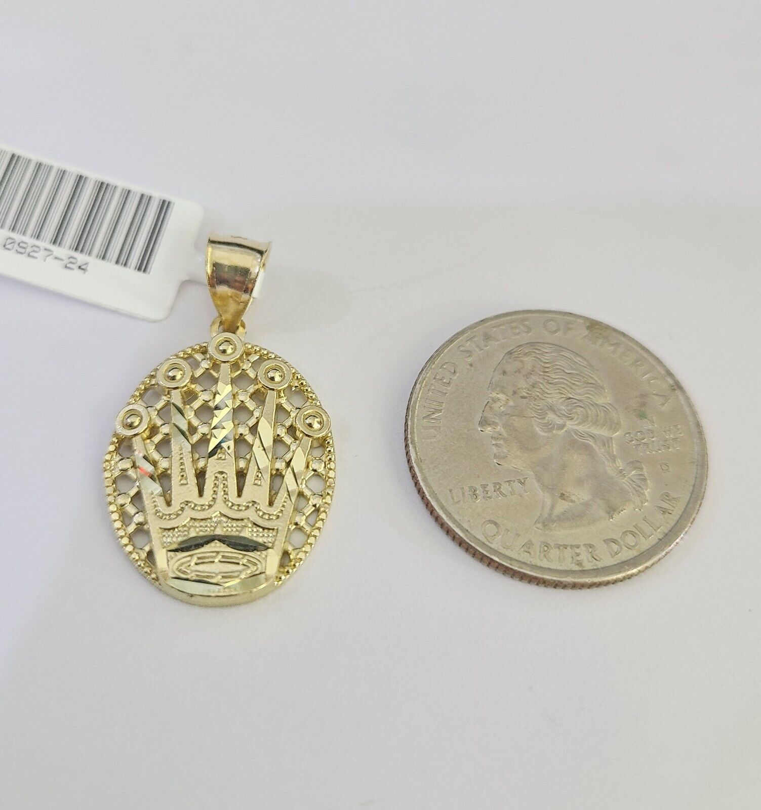 10k Solid Gold Cuban Curb Chain Crown Pendant 2.5mm 18"-26" SET Necklace