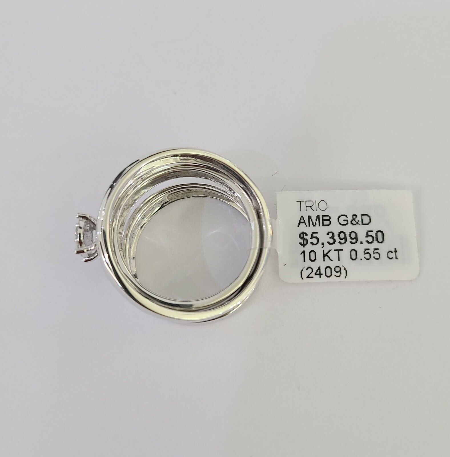 REAL 10k White Gold Diamond Ring Ladies Men Trio SET Wedding Engagement Genuine