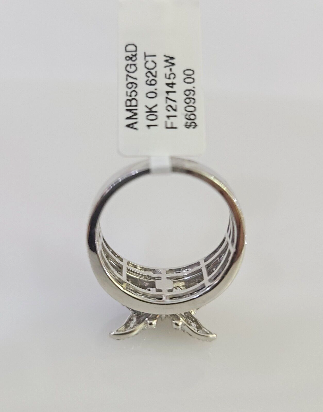 Real 10k Butterfly Diamond Ladies Ring Women Casual 10Kt White Gold All Sizes