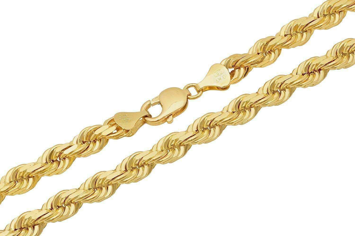 Solid 10k Yellow Gold Rope Chain 1mm-10mm Diamond Cut Pendant Necklace16"-30