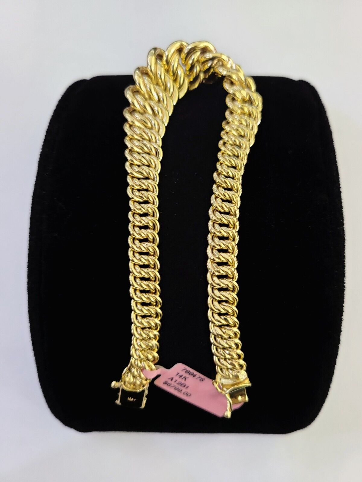 14K Gold Princesa Ring Bracelet 7.5" 7mm Real Yellow SET Flat Byzantine 14Kt All Sizes