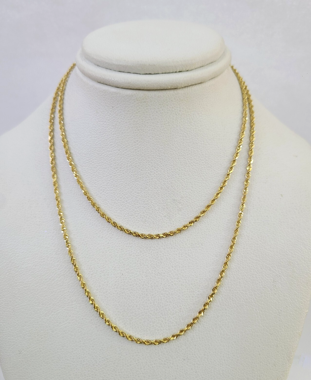 Real 18k Yellow Gold Rope Chain Necklace 20 Inches 1mm Men Women 18KT SOLID