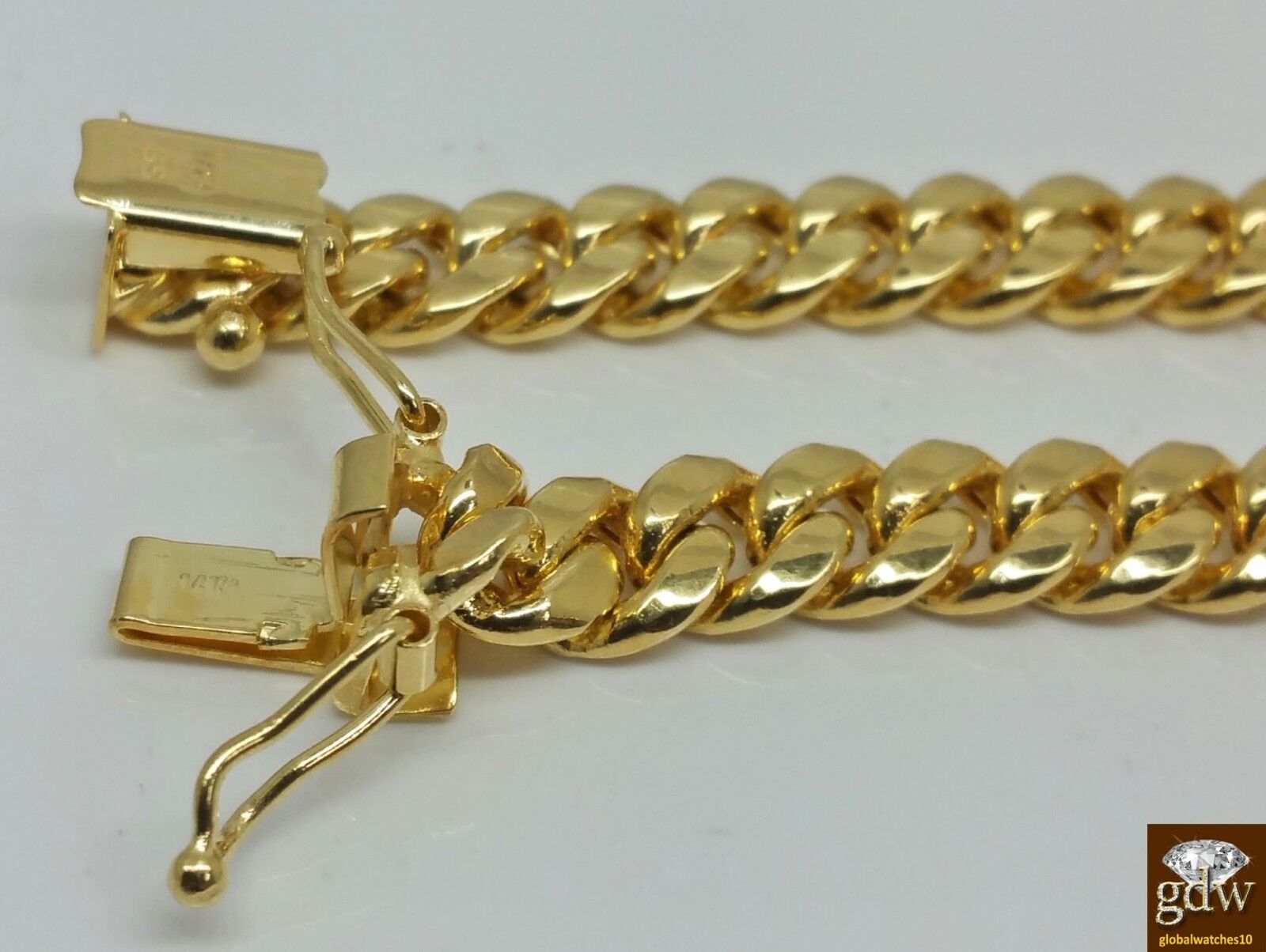 Real 14k Gold Chain Miami Cuban Link Necklace Men's 7mm 26 inch Box Lock 14kt