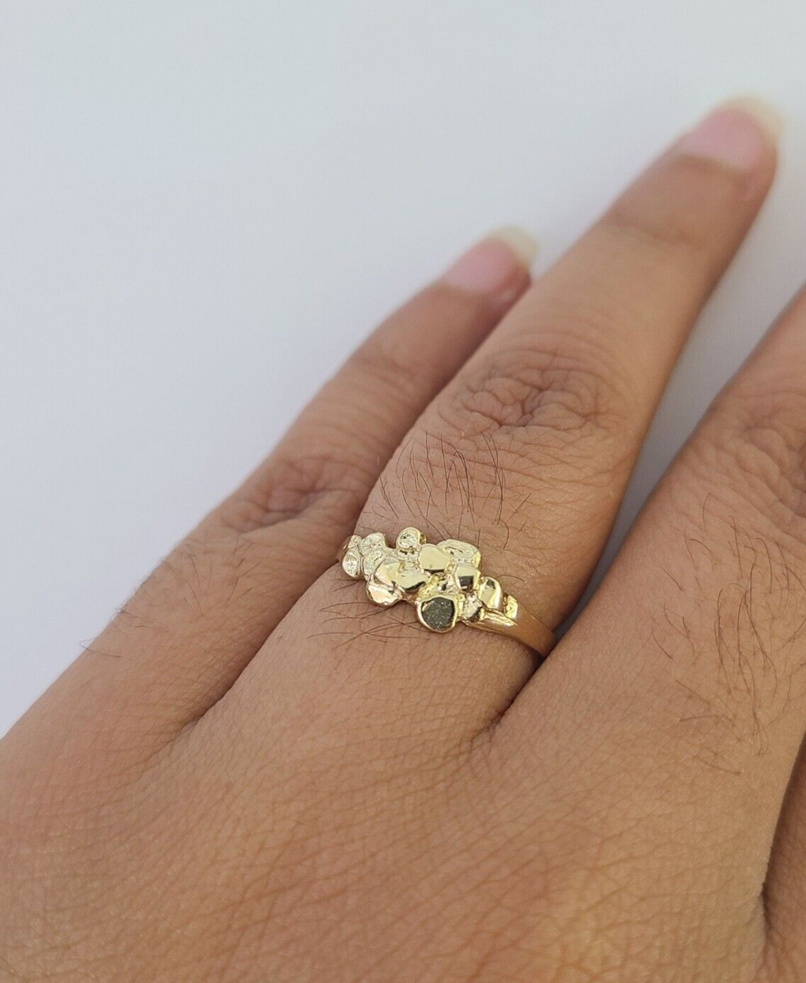 Real 10k Nugget Ring Yellow Gold Casual Ring 10kt Genuine All Sizes