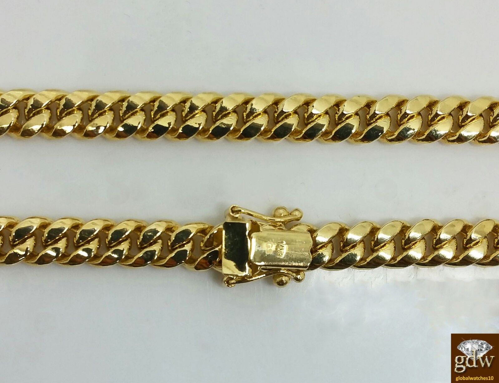 Real 14k Gold Chain 7mm Miami Cuban Link Necklace 20 inch Box Lock 14kt Yellow