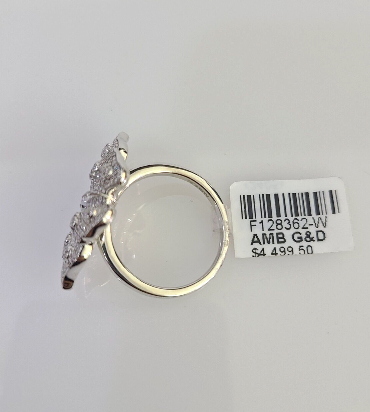 Real 10k Butterfly Diamond Ladies Ring Women Casual 10Kt White Gold All Sizes