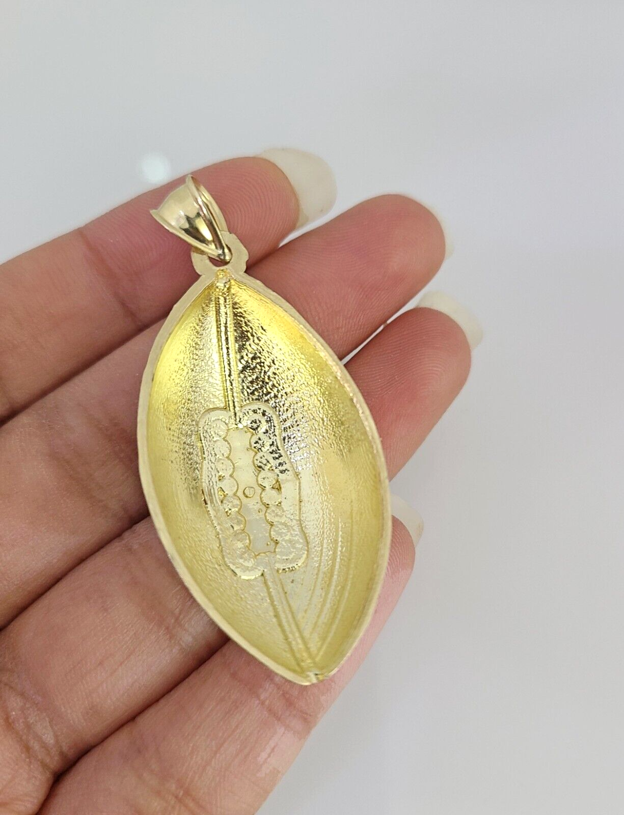 10k Foot Ball Charm Miami Cuban Chain Pendant Set 5mm Necklace Yellow Gold