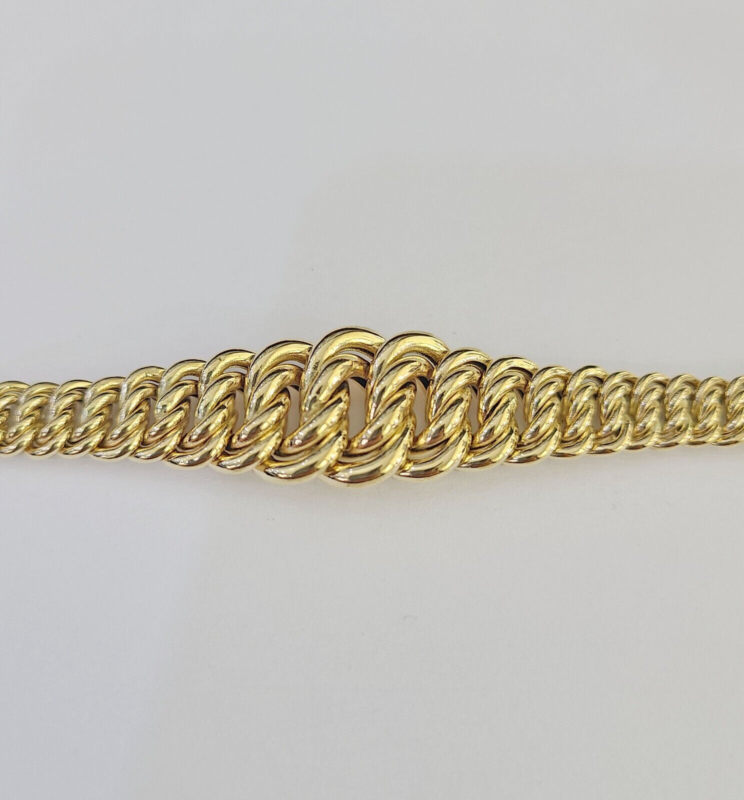 14K Gold Princesa Ring Bracelet 7" 7mm Real Yellow SET Flat Byzantine Link 14Kt All Sizes
