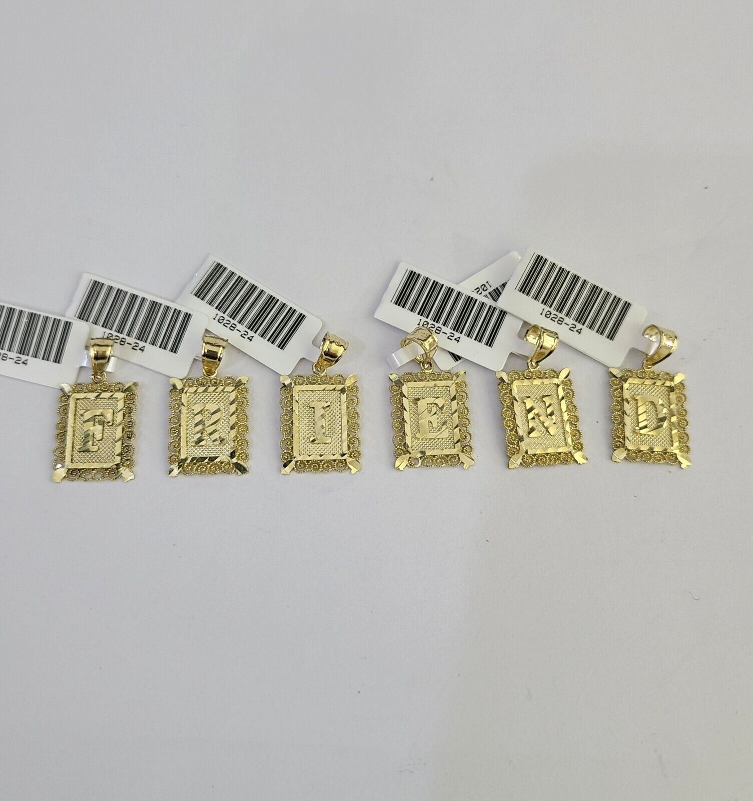 10k Initials Charm Pendant A-Z Alphabets Men Women Real Yellow Gold Genuine