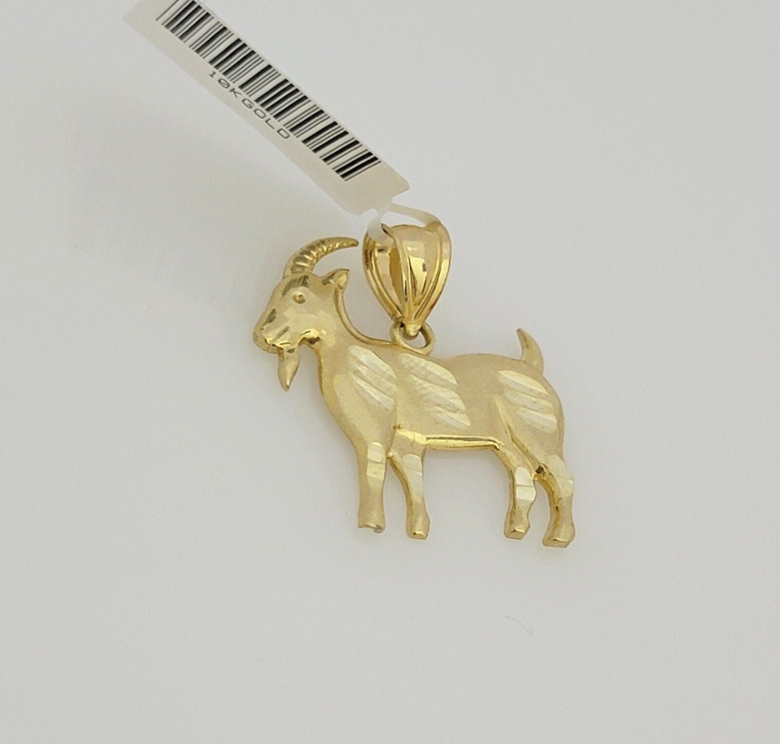 Real 10k Gold Franco Chain GOAT Charm pendant Set 2.5mm Necklace 22 Inch Men's