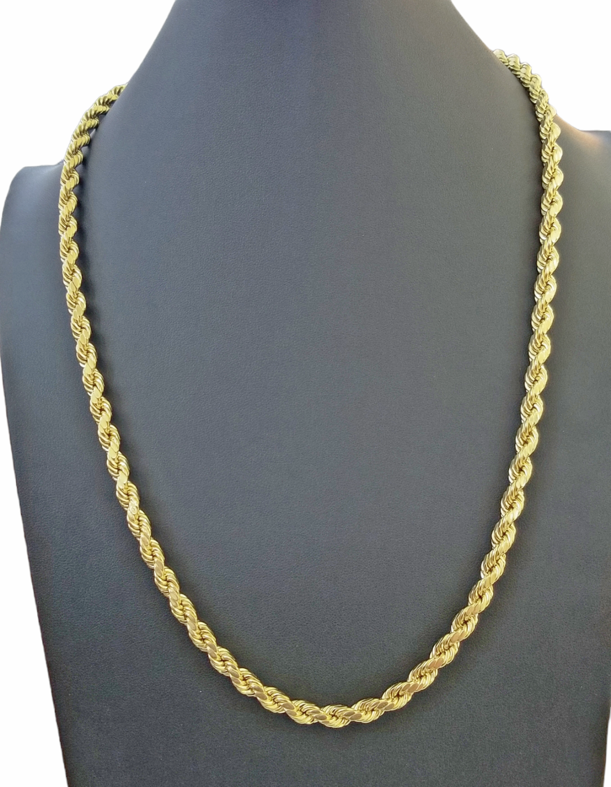 Real 10K Yellow Gold Rope Chain Necklace 26 Inch 3mm- 10mm Real 10k Men Women