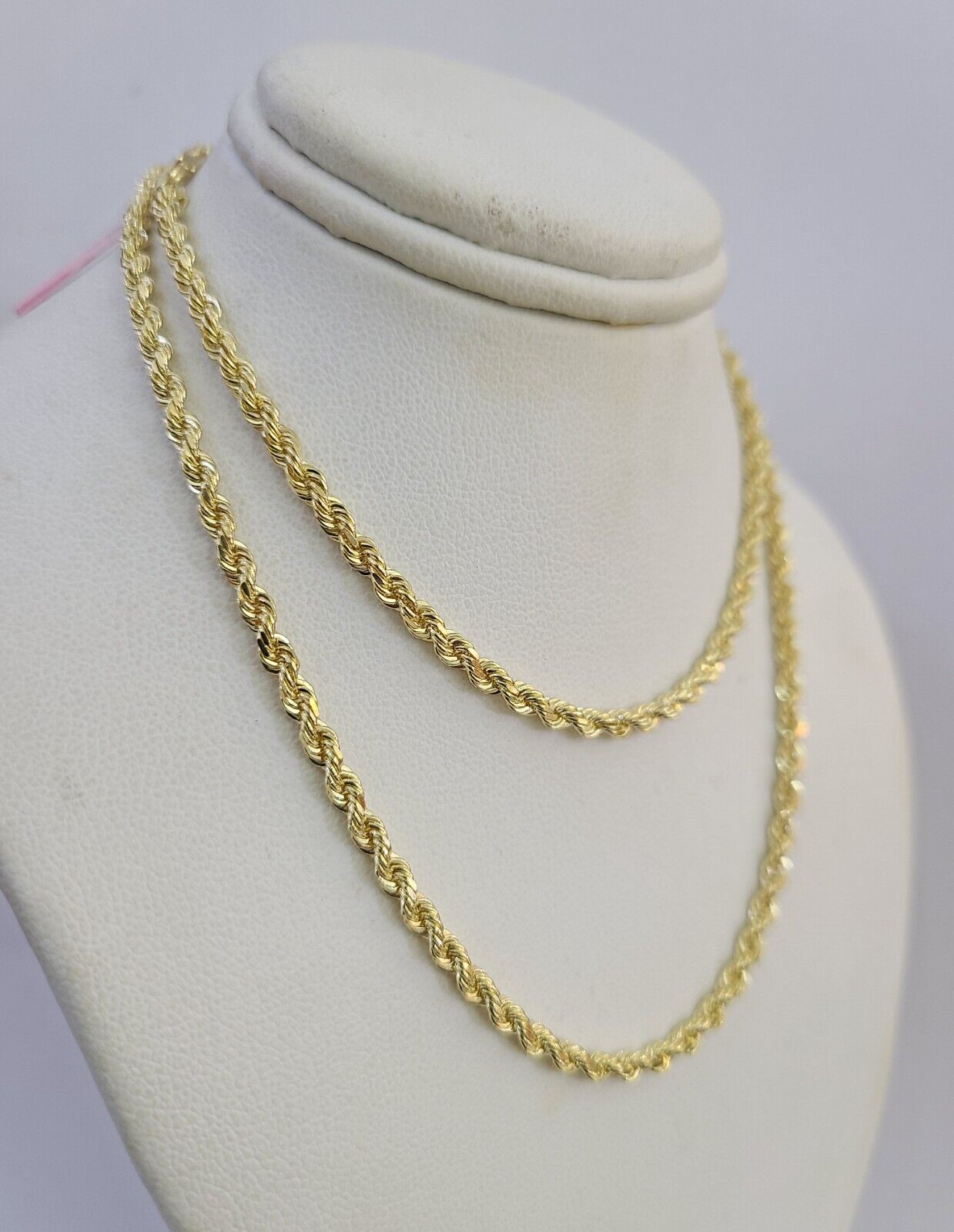 14k Solid Rope Chain Necklace 3mm 18"-28" Inch Yellow Gold Men Women 14Kt
