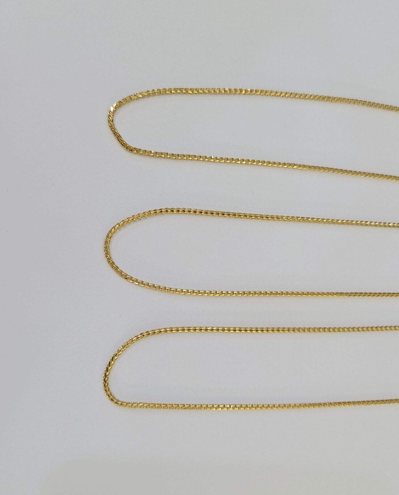 18K Solid Franco Chain Necklace 20" 22" 24" 1mm Yellow Gold Real