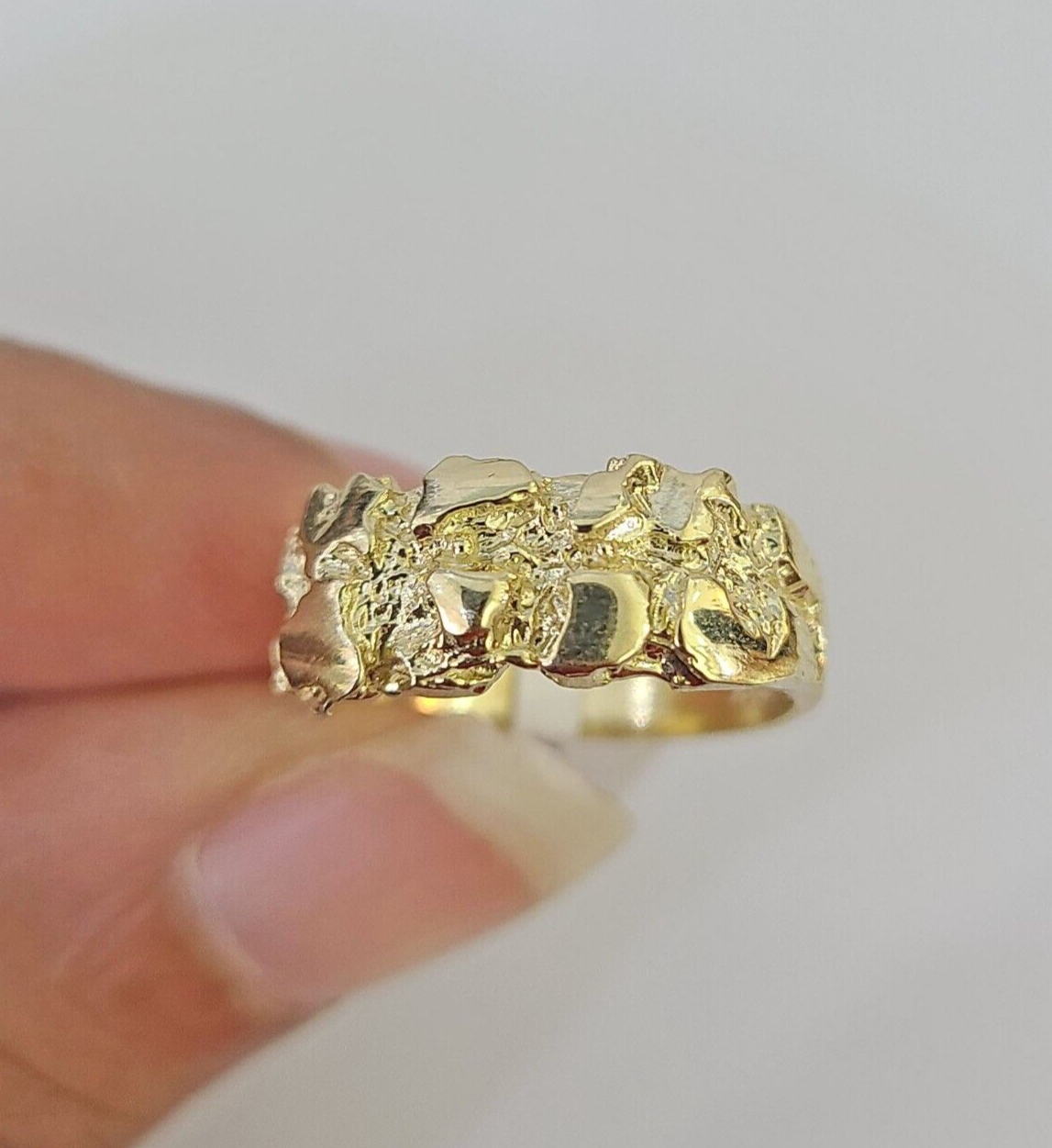Real 10k Nugget Ring Yellow Gold Casual Ring 10kt Genuine Kids All Sizes