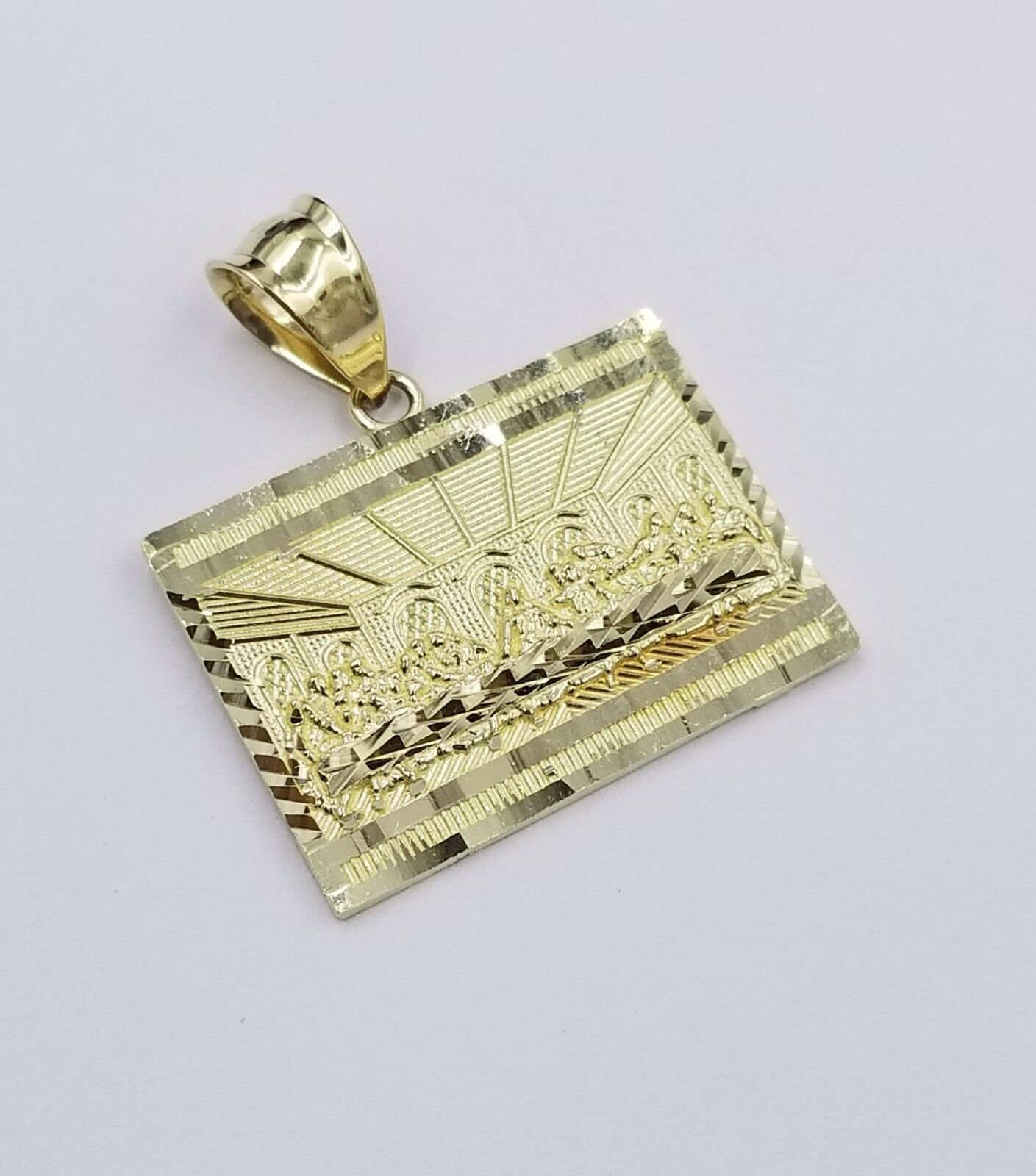 10k 2.5mm Rope Gold Last supper Charm Pendant Chain 18" 20" 22" 24" 26"