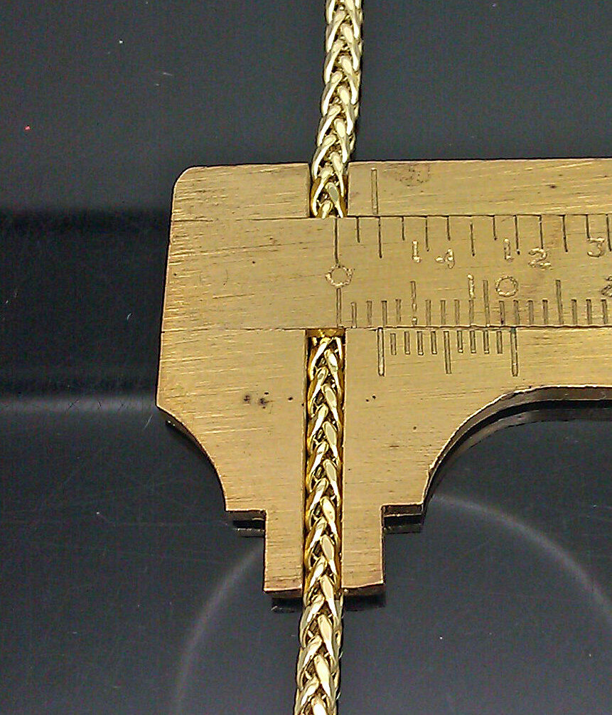 Real 10kt Yellow Gold 24" Inch Palm Chain Necklace 3mm Men women Lobster Lock