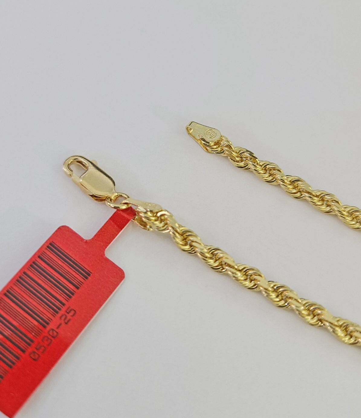 Real 18k Rope Chain Necklace 22 Inches 3mm Yellow Gold Men Women 18KT SOLID