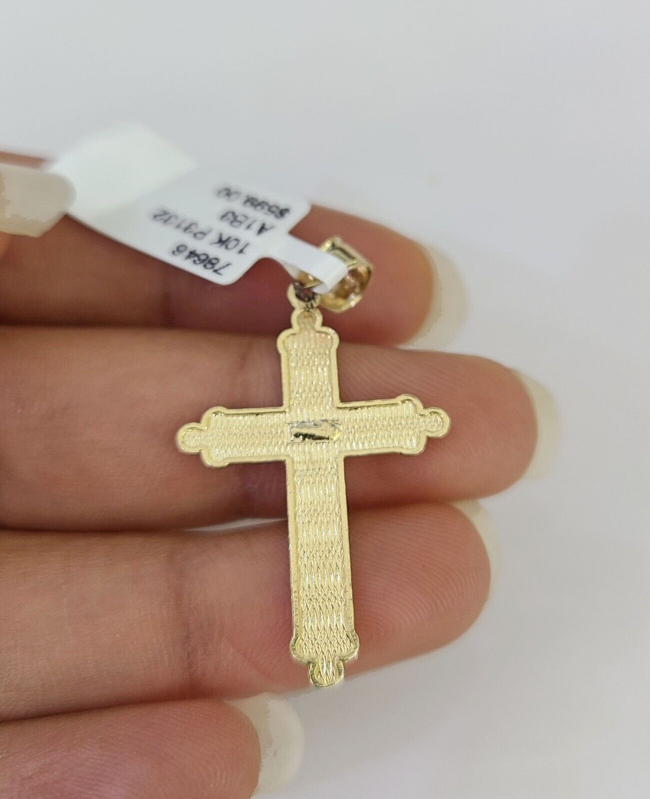 10k Solid Rope Chain 2mm Jesus Cross Pendant Charm Necklace SET 18-24 in