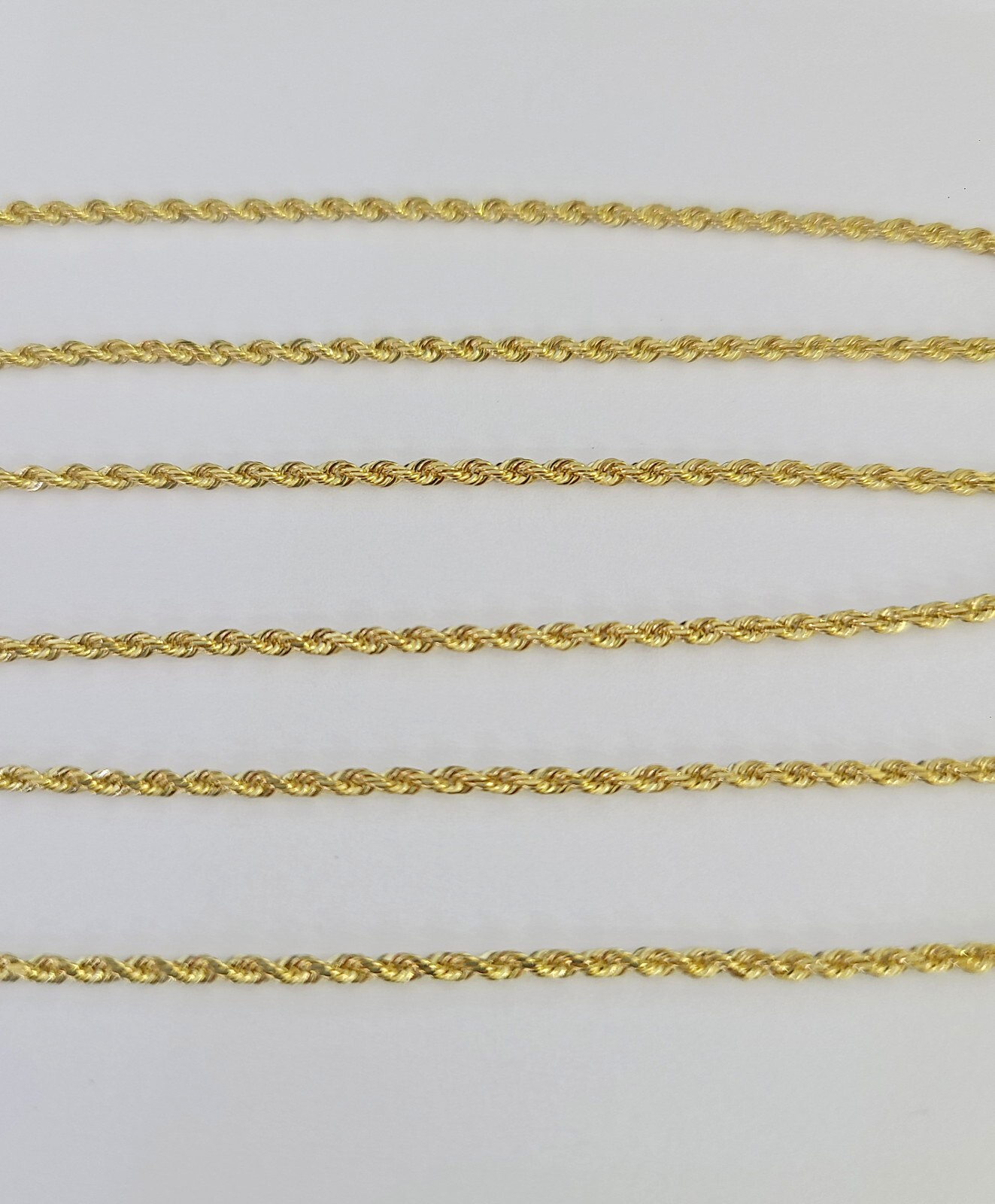 Real 18k Yellow Gold Rope Chain Necklace 20 Inches 1mm Men Women 18KT SOLID