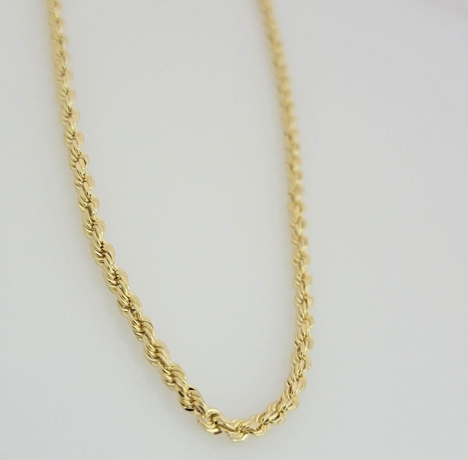 10K Yellow Gold Rope Chain Necklace 3mm 26 Inch REAL 10kt Diamond Cut For Mens