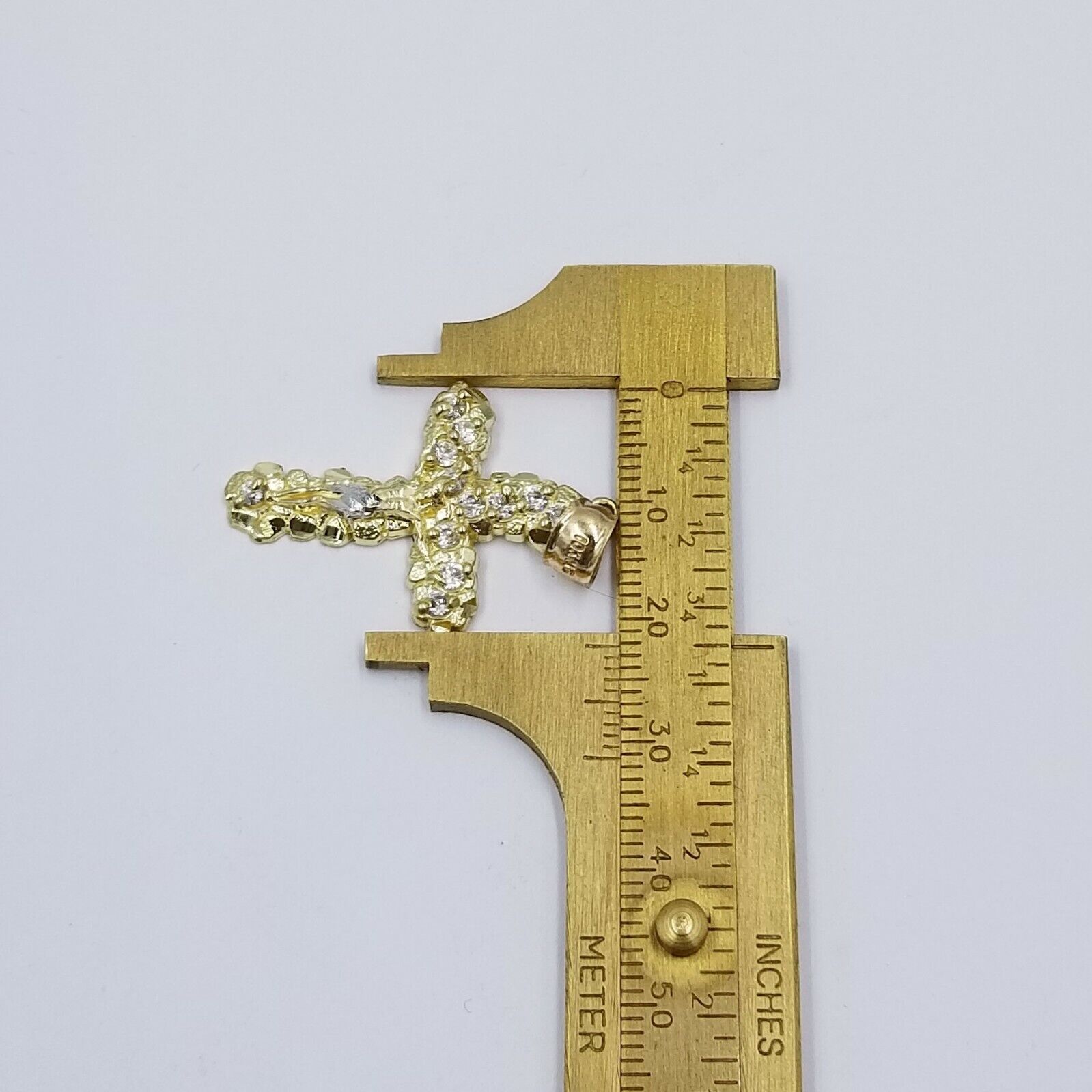 10k Yellow Gold Crucifix Cross Jesus Pendant Rope Chain 18" 20" 22" 24" 26