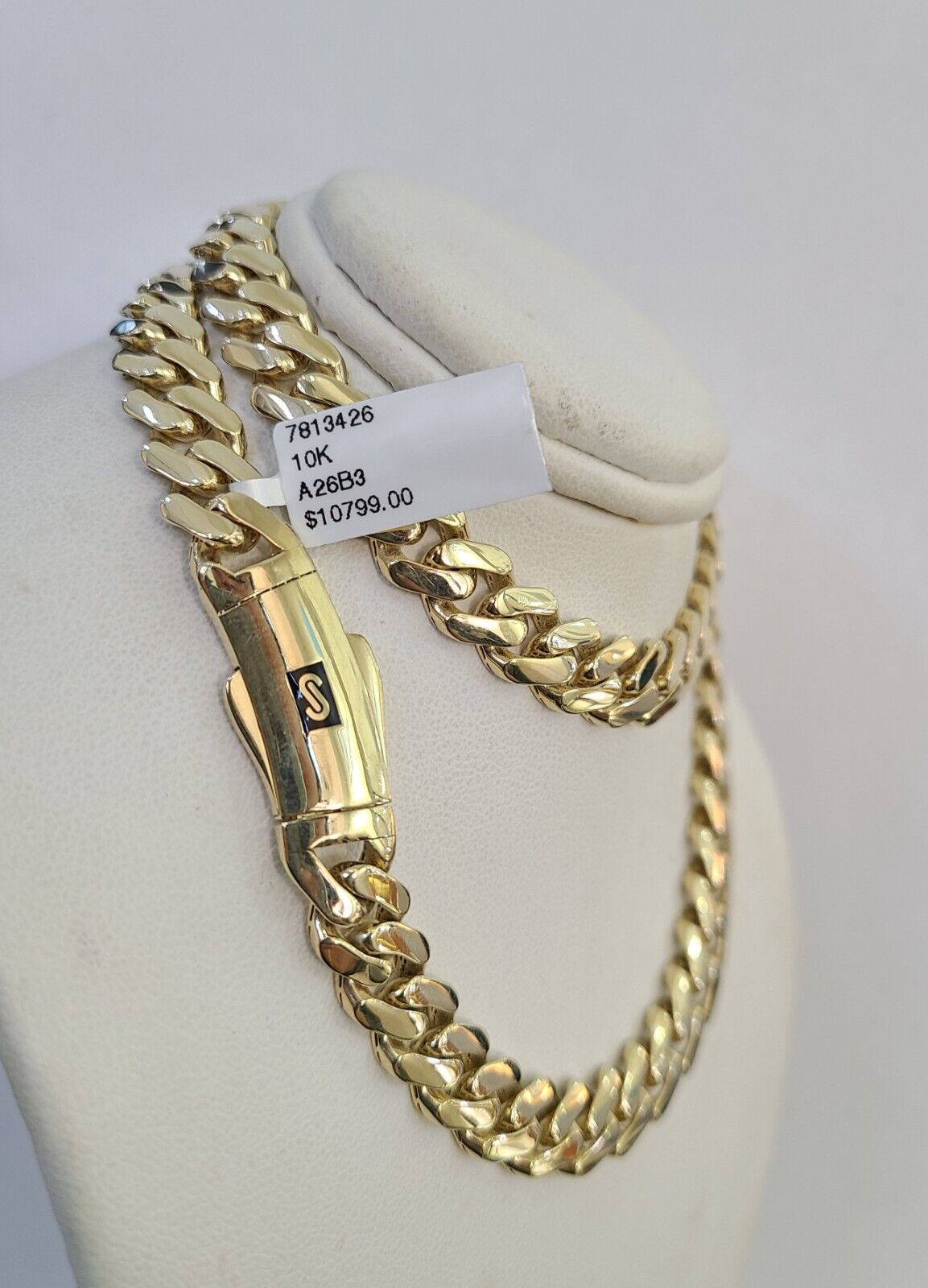 2828 Chain 10k Royal Monaco Cuban Link Chain 10mm Necklace 20