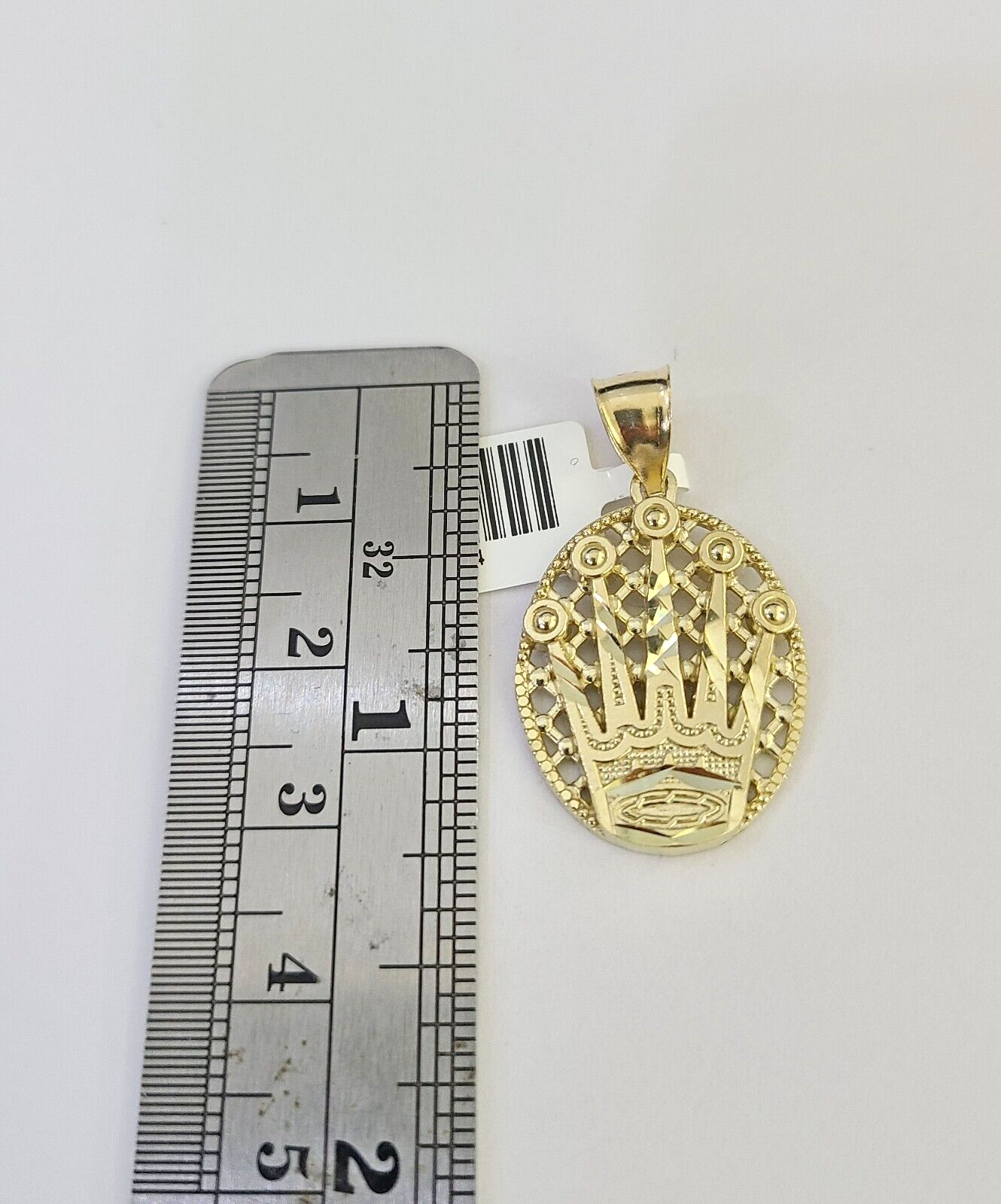 10k Solid Gold Cuban Curb Chain Crown Pendant 2mm 18"-24" SET Necklace