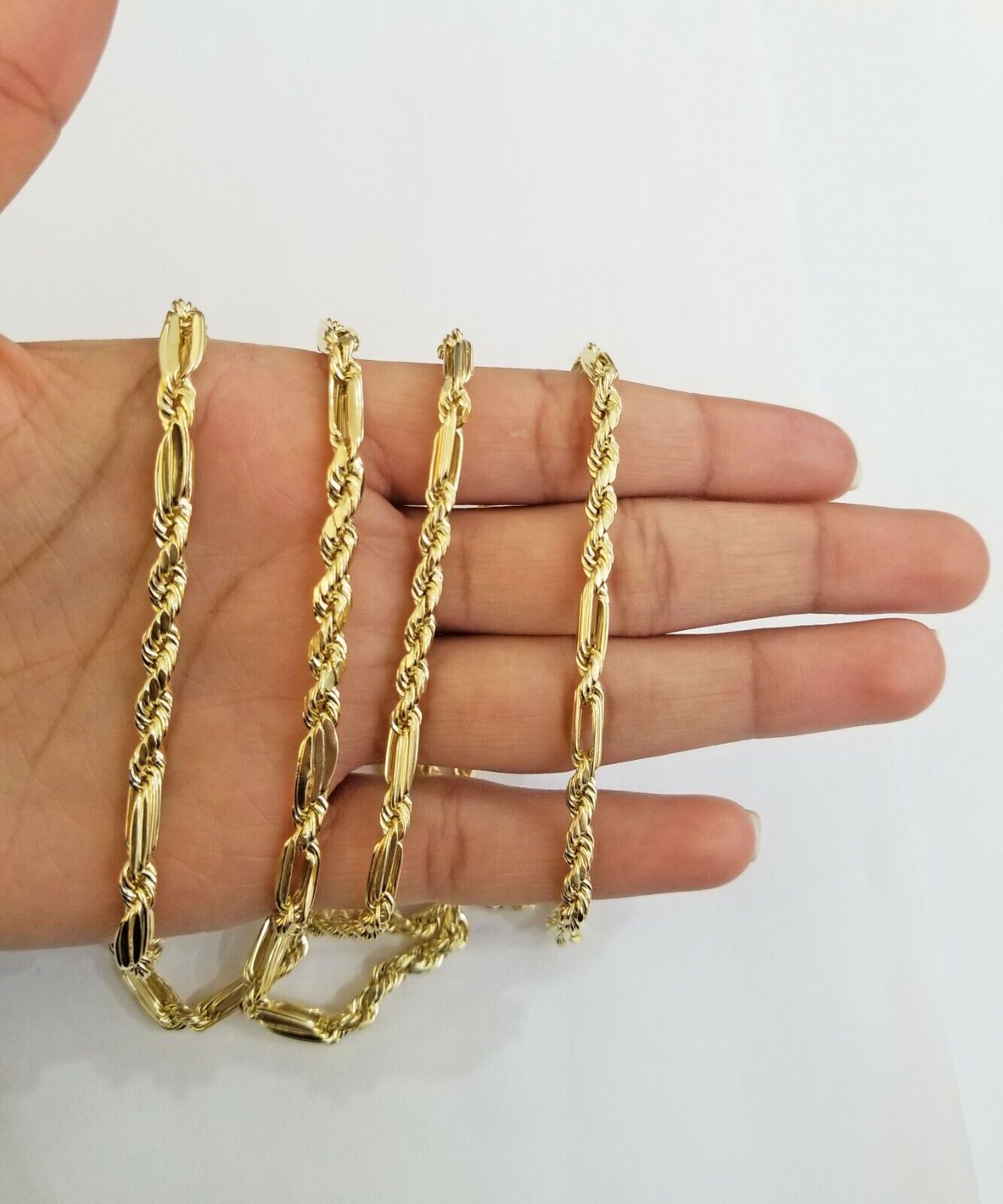 10k REAL Yellow Gold Milano Rope chain 20" 22" 24" Gold necklace Men Women 4.5mm