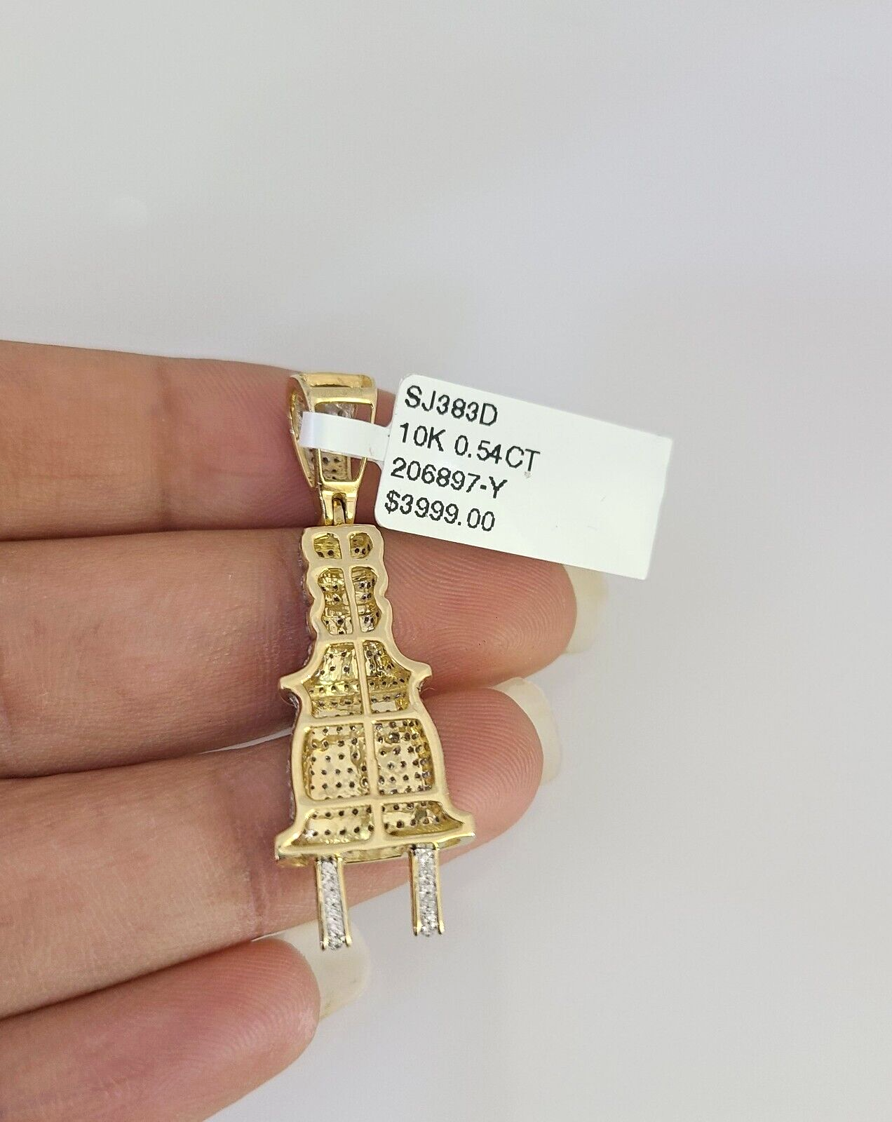 10K Solid Gold Miami Cuban Chain SET Diamond Plug Charm 18"-26" 2.5mm Necklace