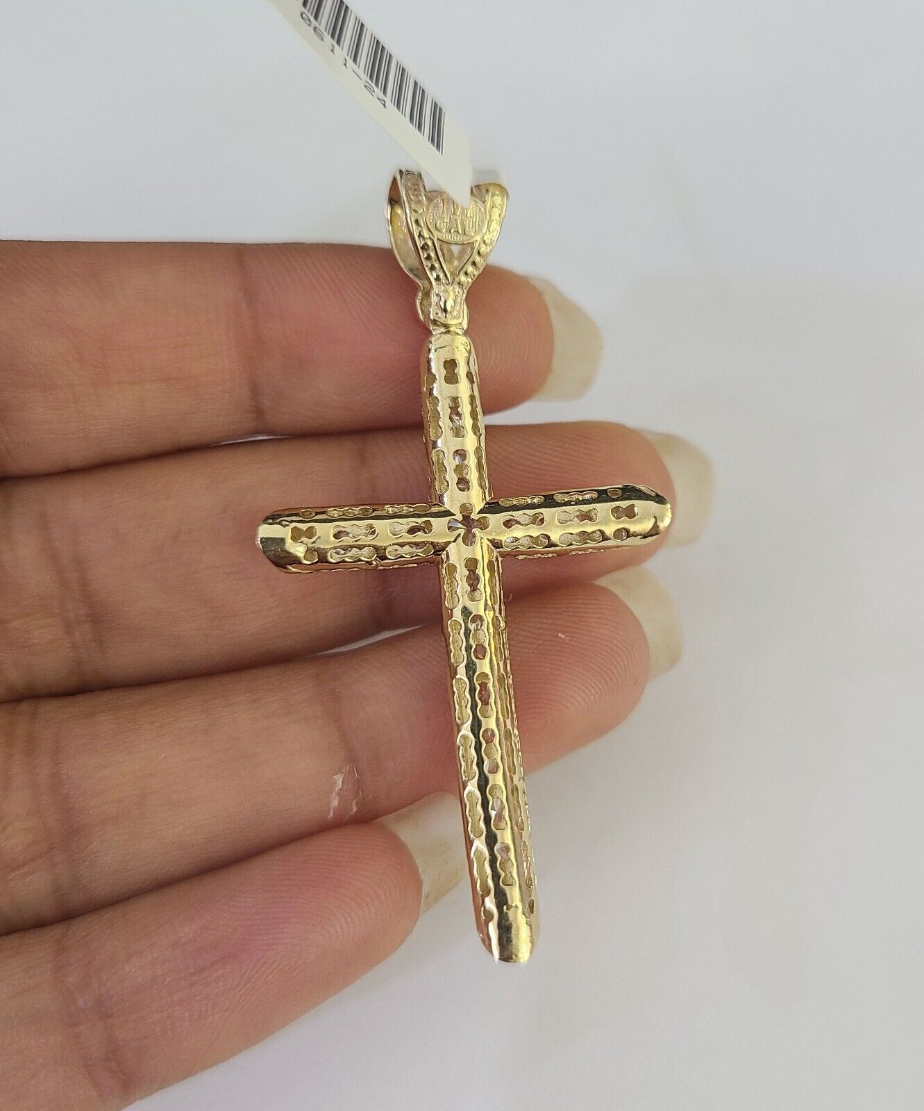 10K Gold Franco Chain Jesus Cross Charm Pendant 20-26 inches 2.5mm REAL Yellow