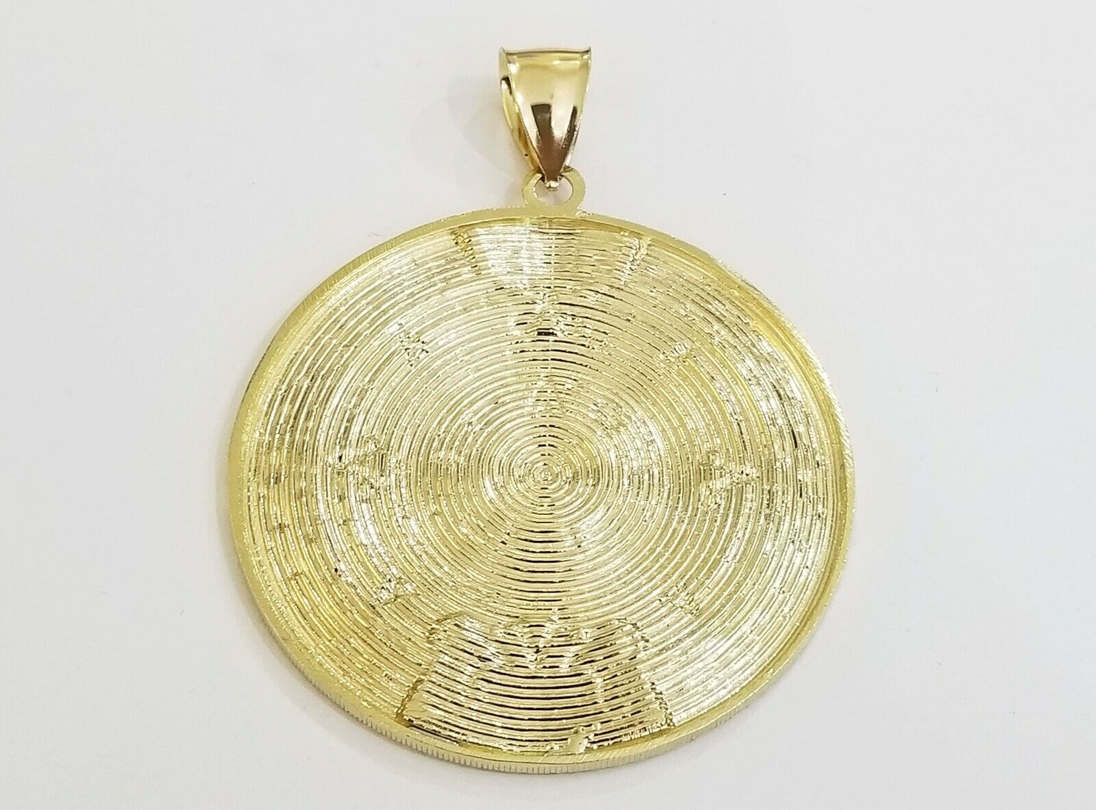 10k Real Gold Aztec Calendar Pendant Charm 3mm 20" 22" 24" Franco Chain